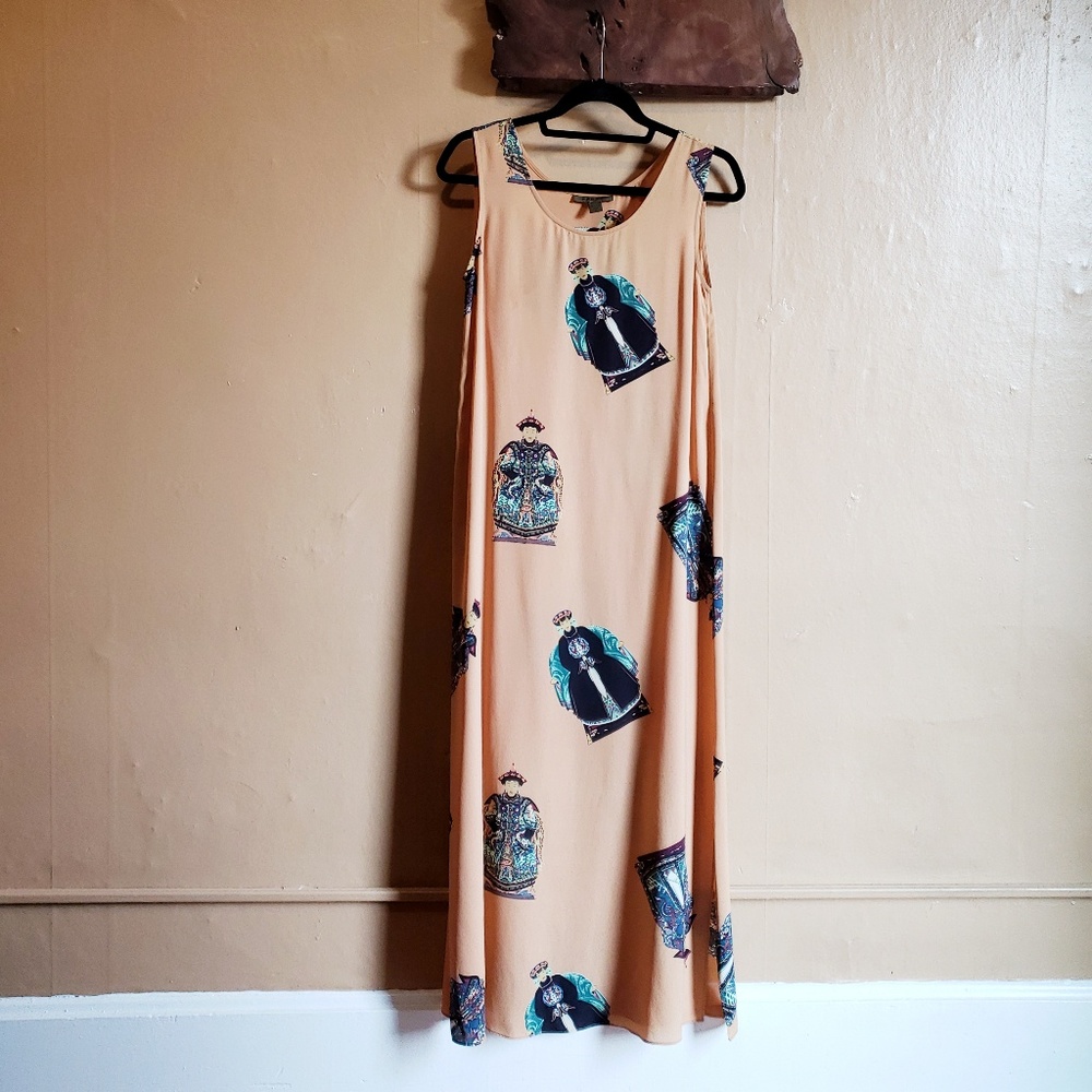 Vintage 100% Silk Harari Slit Maxi Tank Dress
